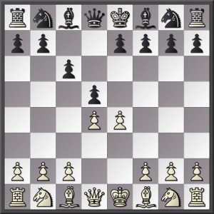 La position de base du Contre-gambit Nicolet, après 1.d4 d5 2.e4 c6!!?!!